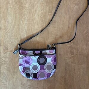 Coach Purple and Brown Crossbody Bag